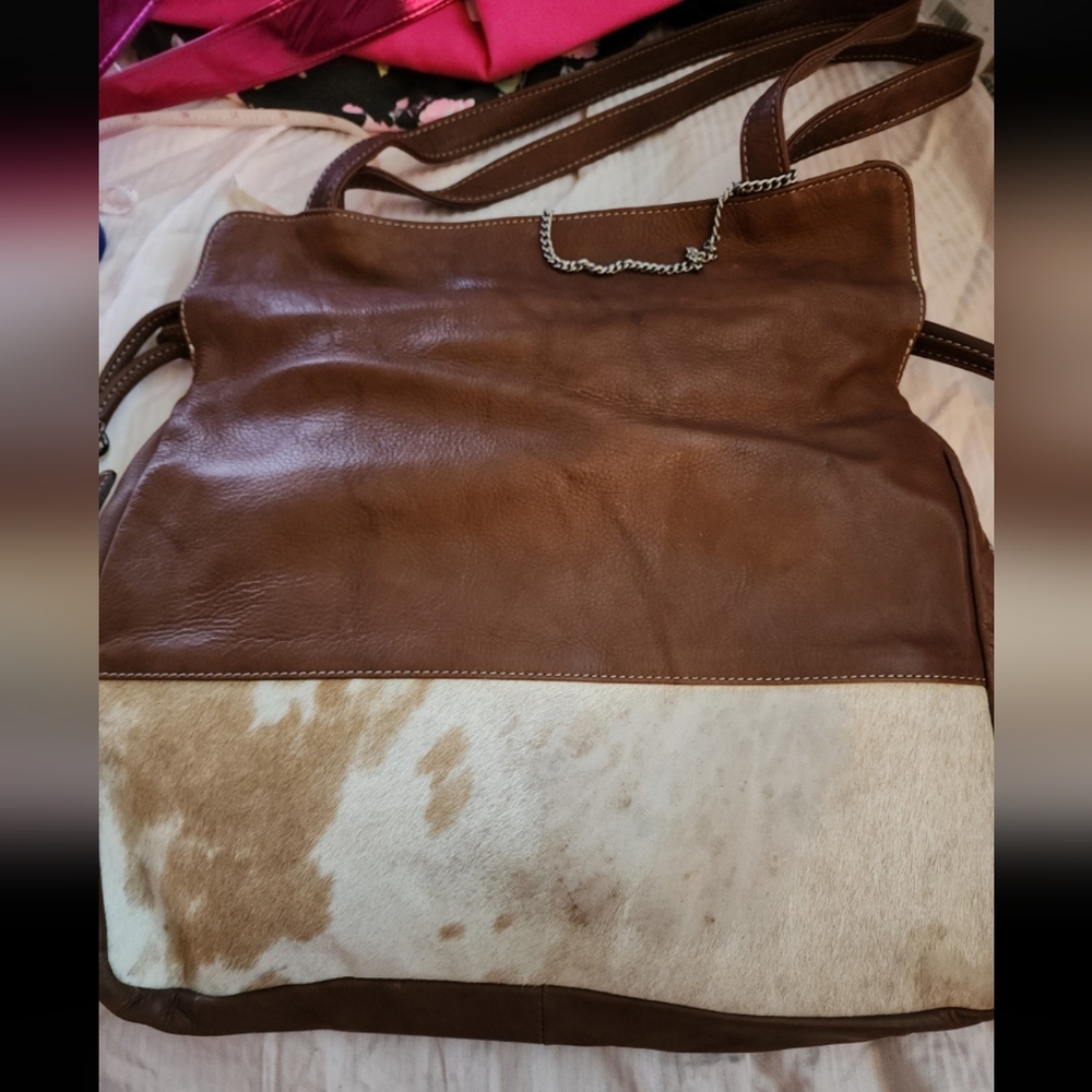 NY Leather/CowHide Tote Bag